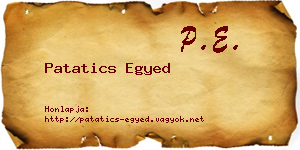 Patatics Egyed névjegykártya
